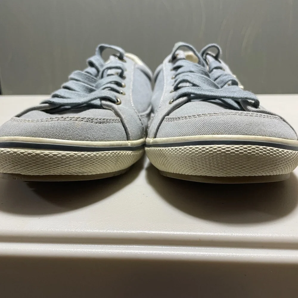 Taos 8.5 Sneaker Moc Star Canvas Greyish / Blue Distressed Finish Slight Wear‎